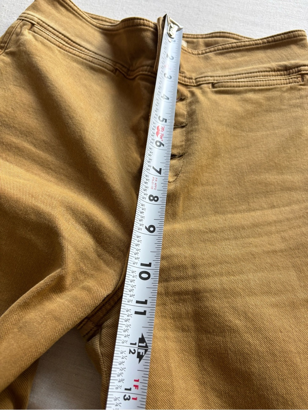 Lou & Grey High Rise Slim Wide Leg Pants Mustard Stretch Casual Size 28 - Picture 10 of 10